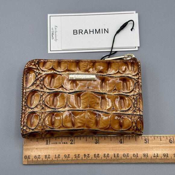 Brahmin Anita Luggage Brown Melbourne Leather Card Case Wallet V8615140000997 - Picture 13 of 15